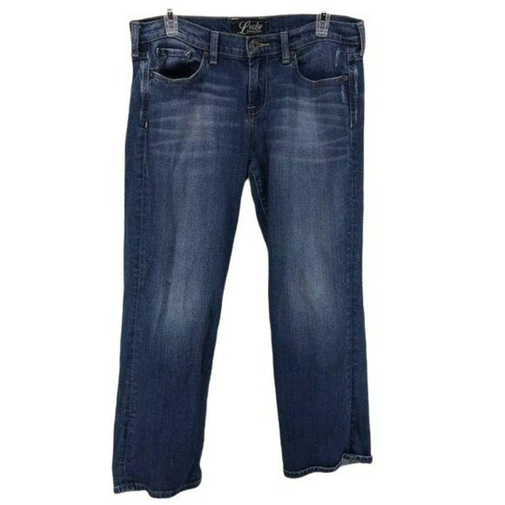 Lucky Brand Womens Summer Sweet N Low Crop‎ Ringspun Denim Blue Jeans Size 29